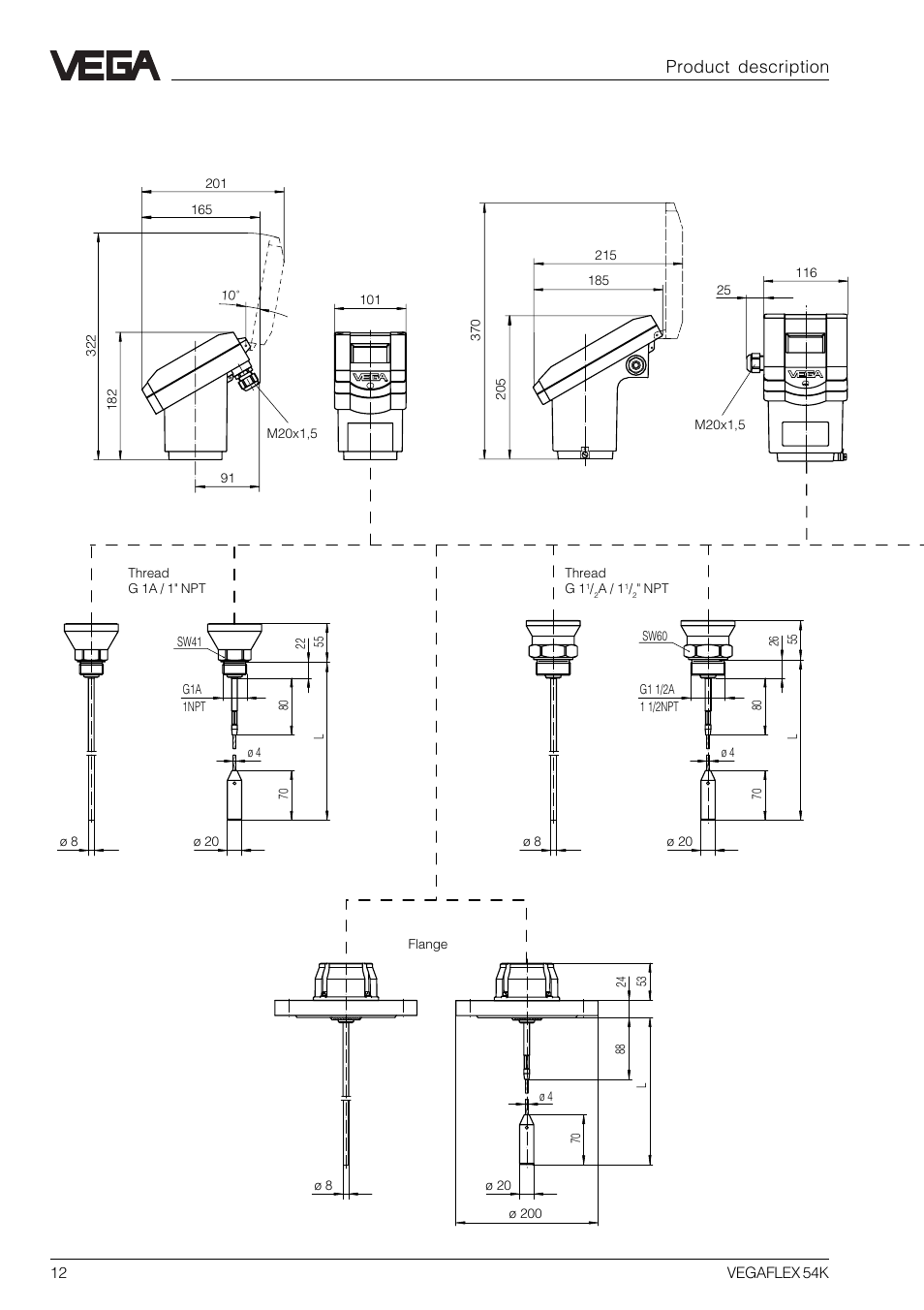 VEGA VEGAFLEX 54K User Manual | Page 12 / 36