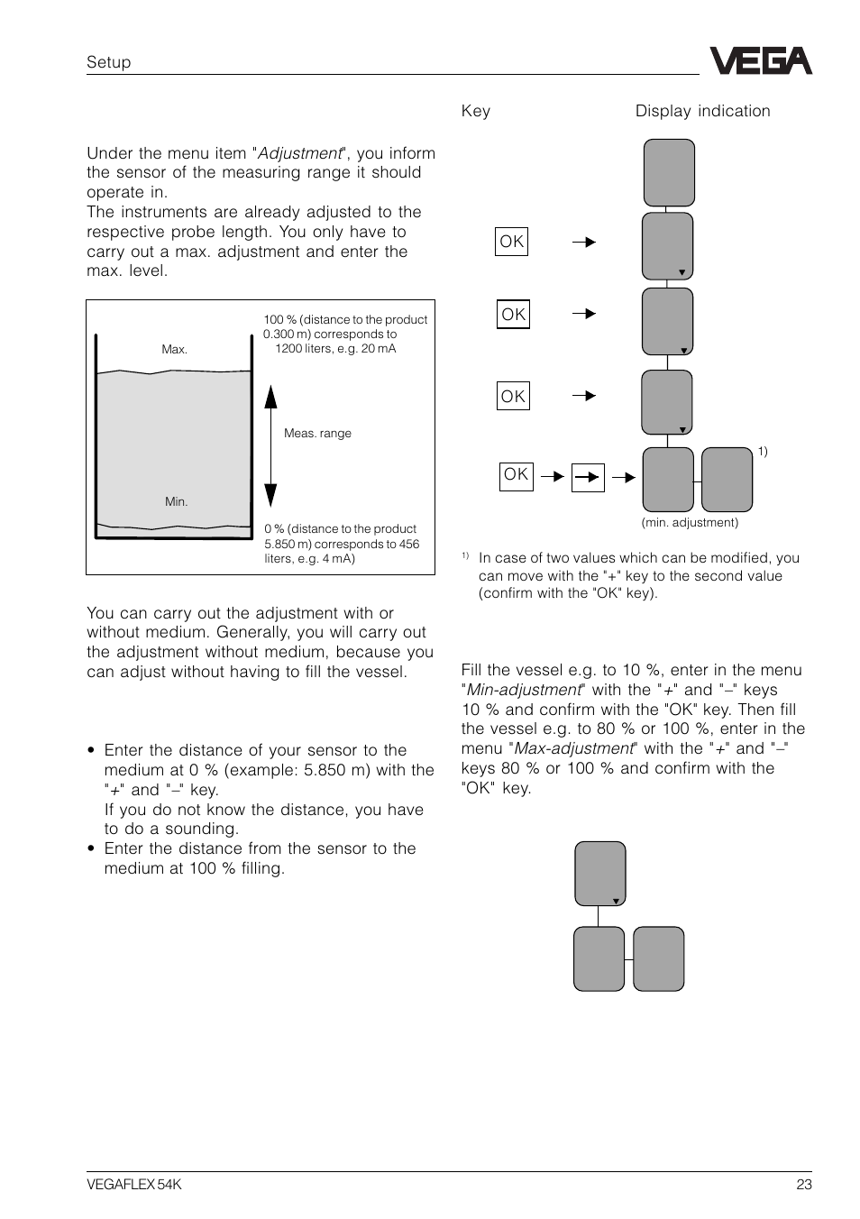 Adjustment | VEGA VEGAFLEX 54K User Manual | Page 23 / 36