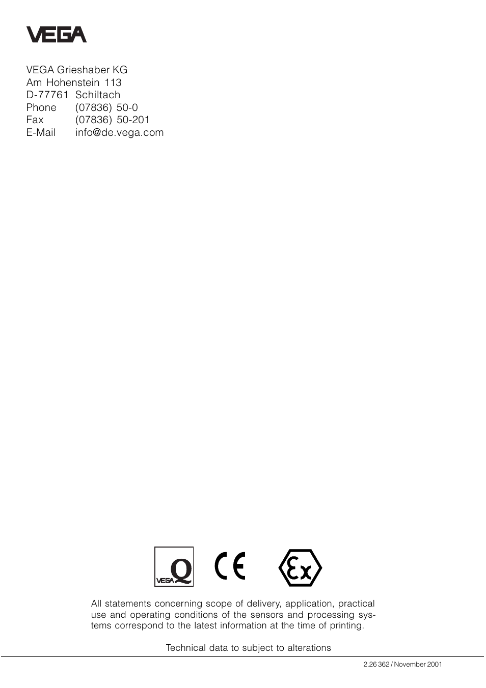 VEGA VEGAFLEX 54K User Manual | Page 36 / 36