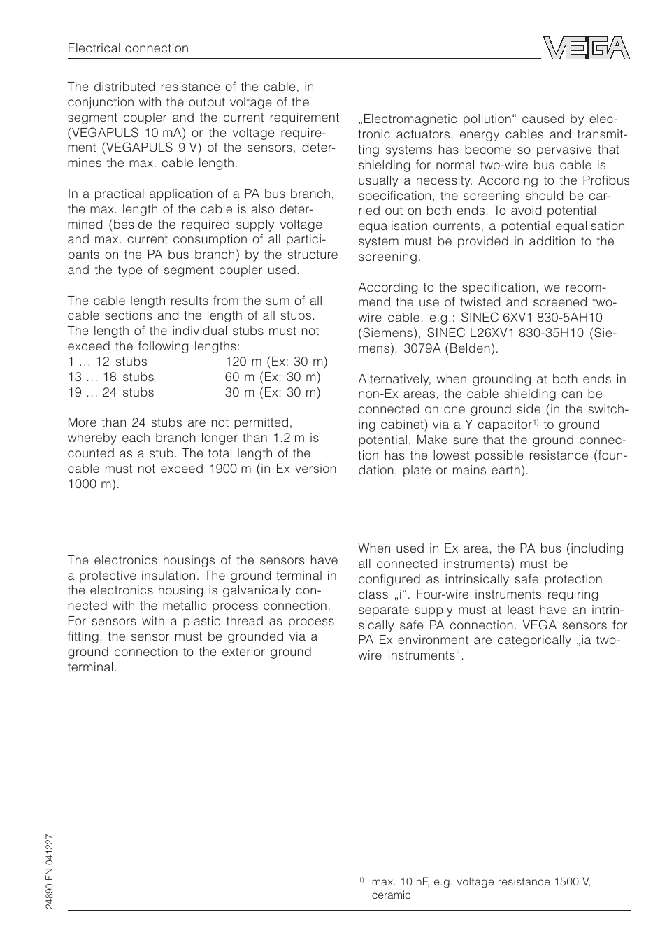 VEGA VEGAPULS 51K…54K Profibus PA User Manual | Page 29 / 60