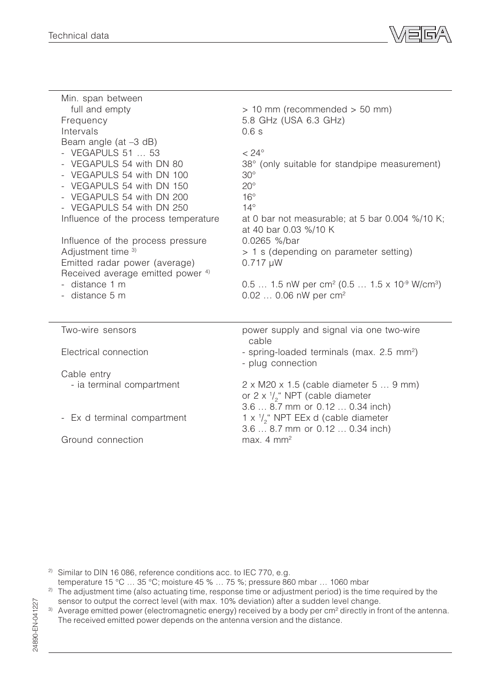 VEGA VEGAPULS 51K…54K Profibus PA User Manual | Page 47 / 60