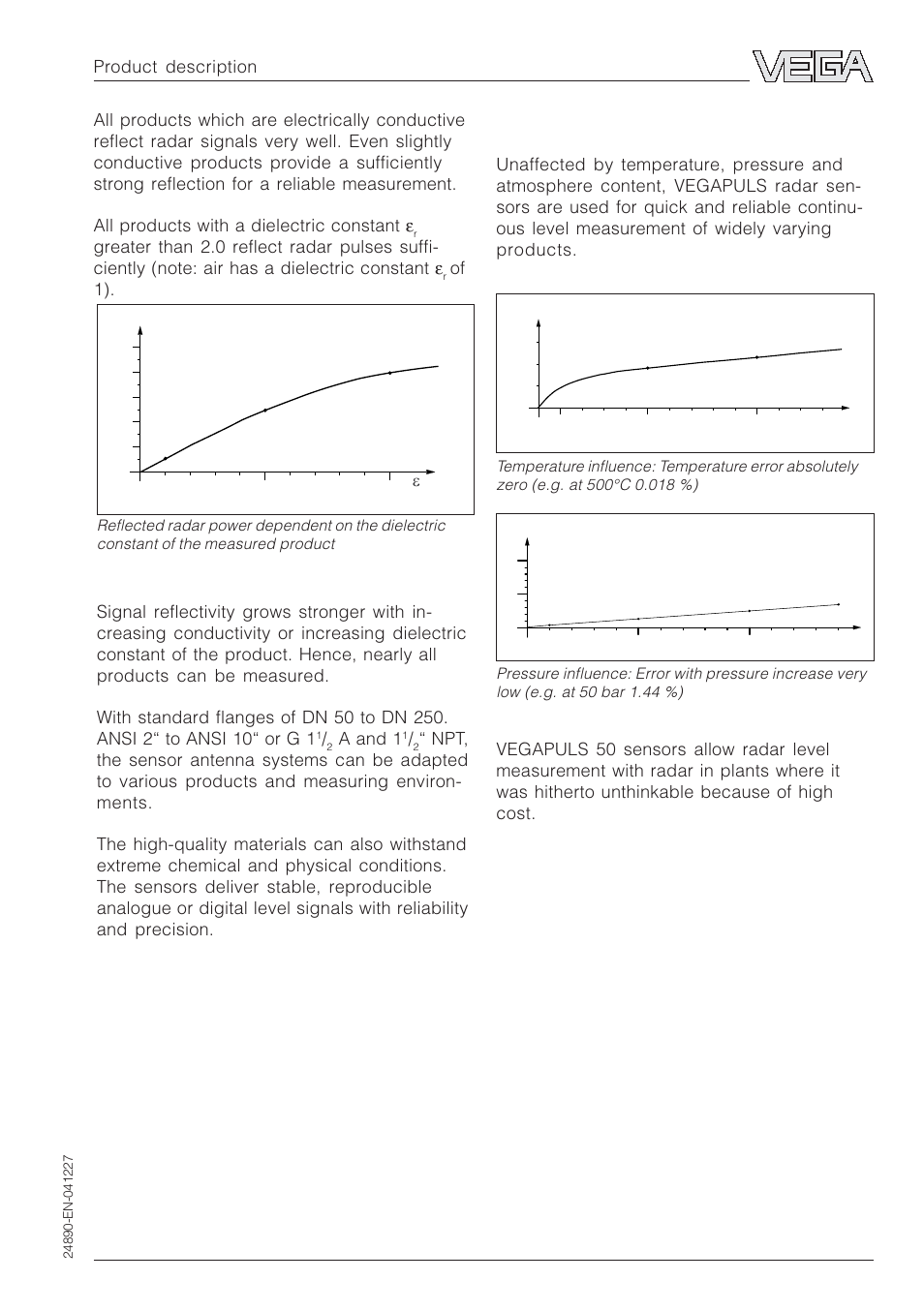 Continuous and reliable, Product description, A and 1 | VEGA VEGAPULS 51K…54K Profibus PA User Manual | Page 5 / 60