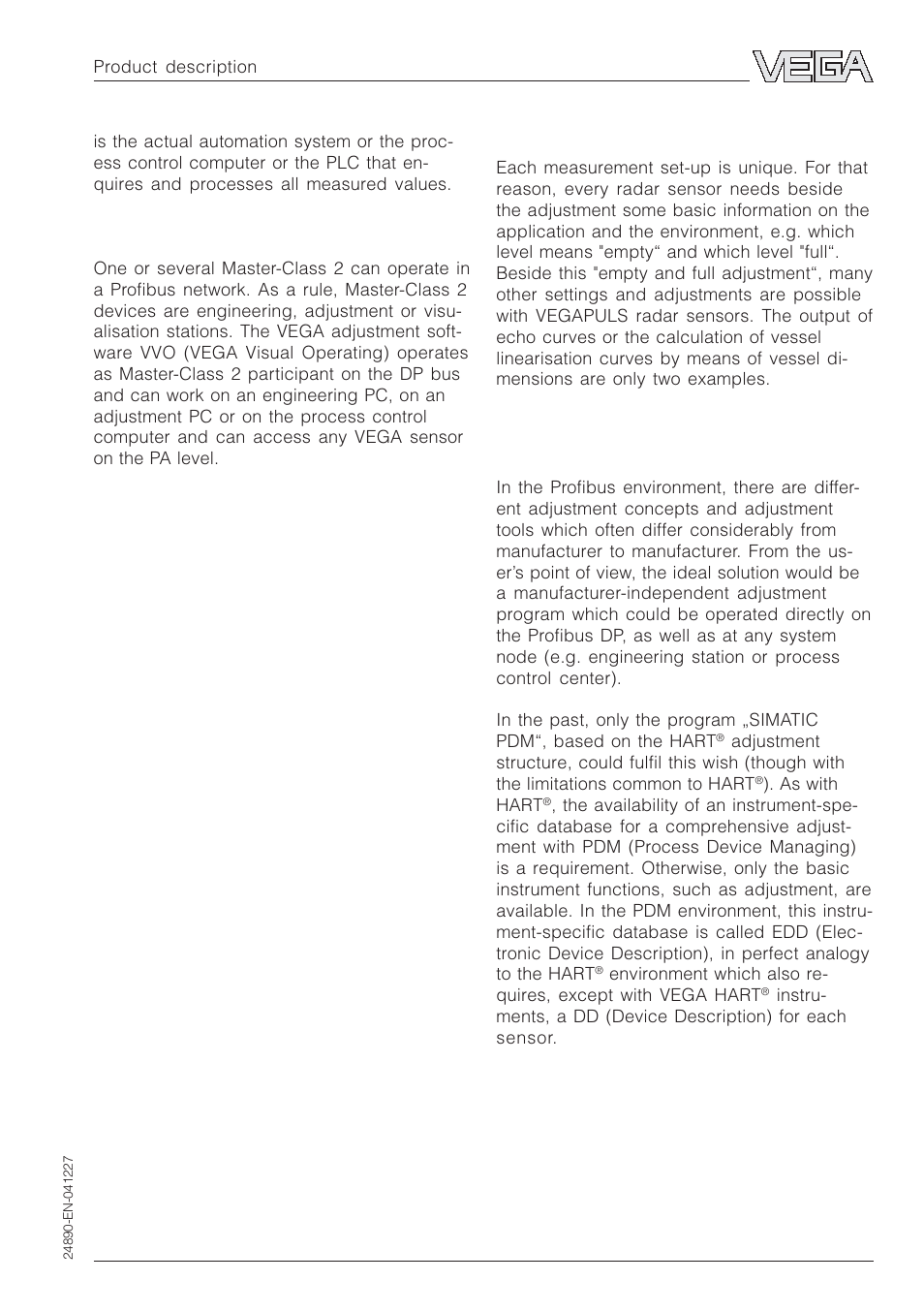 4 adjustment, Profibus adjustment structure | VEGA VEGAPULS 51K…54K Profibus PA User Manual | Page 7 / 60