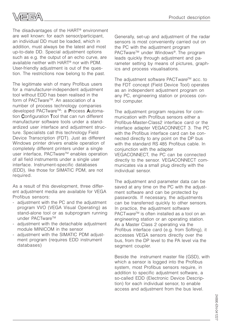 Adjustment with the pc | VEGA VEGAPULS 51K…54K Profibus PA User Manual | Page 8 / 60