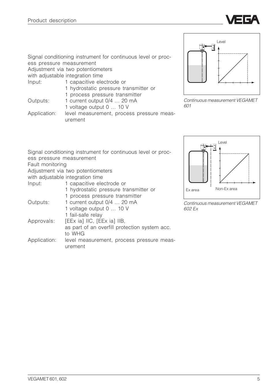 3 types and versions, Vegamet 601, Vegamet 602 ex | VEGA VEGAMET 602 User Manual | Page 5 / 20