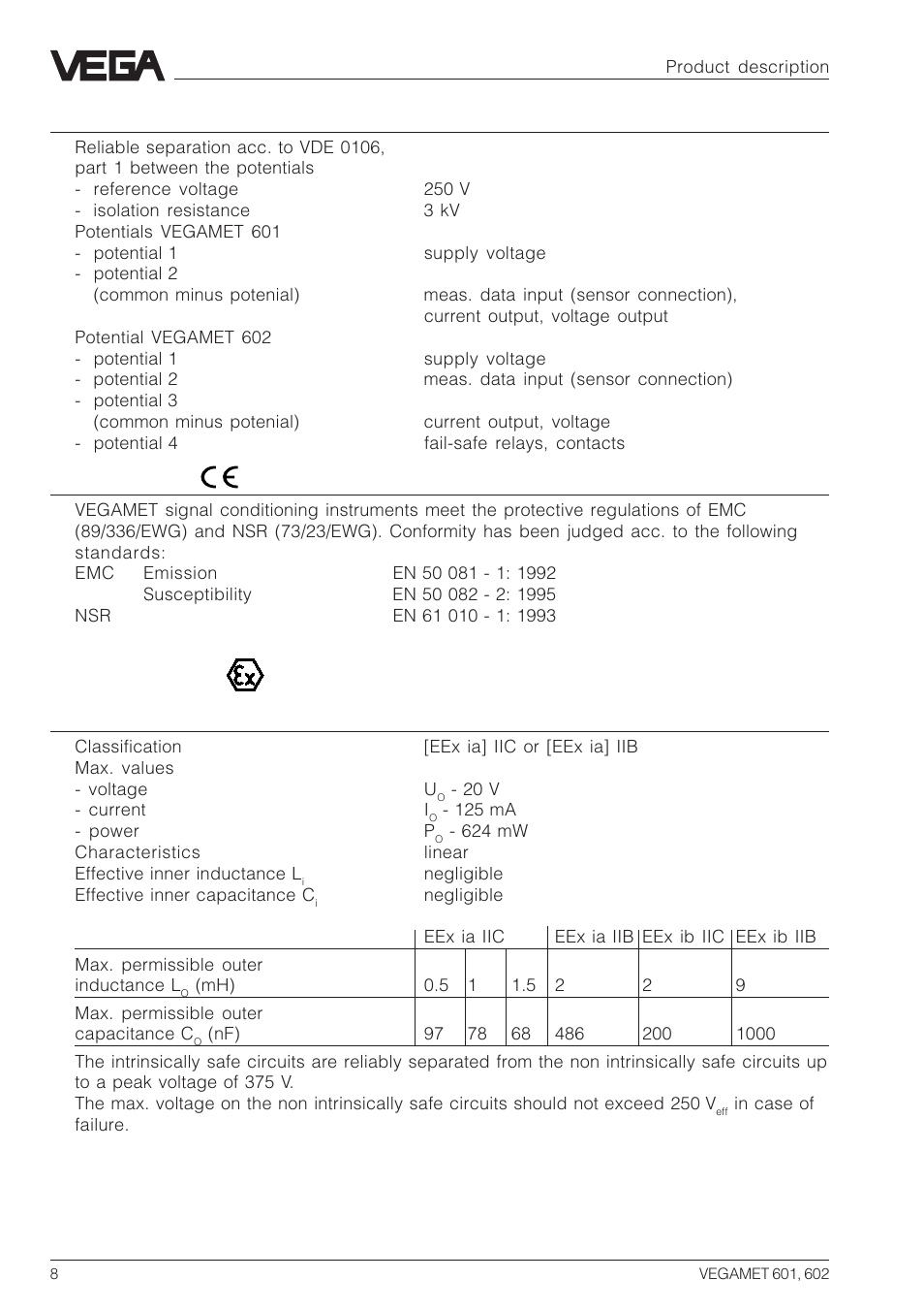 VEGA VEGAMET 602 User Manual | Page 8 / 20