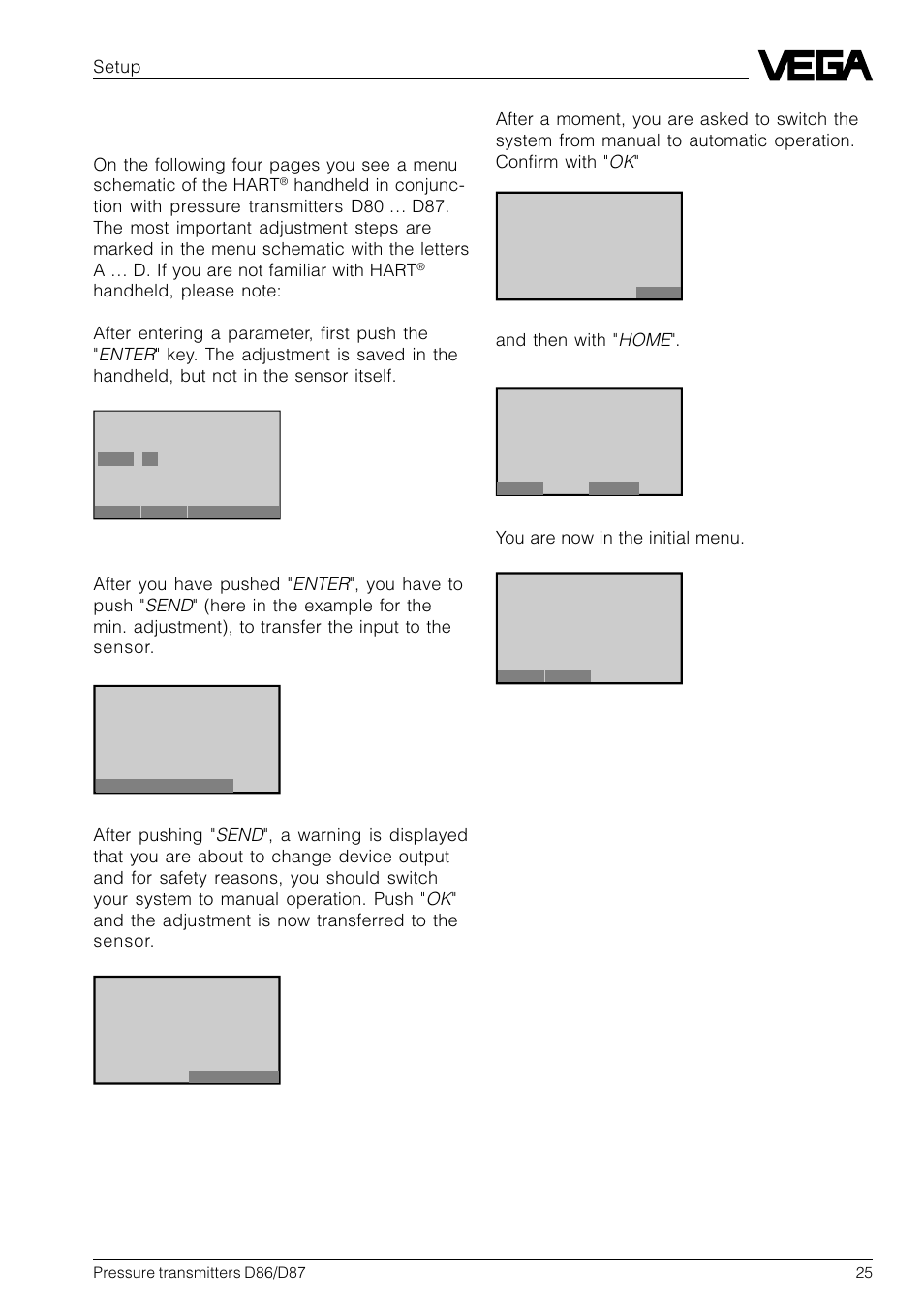 The most important adjustment steps | VEGA D86_D87 Hydrostatic pressure transmitters User Manual | Page 25 / 40