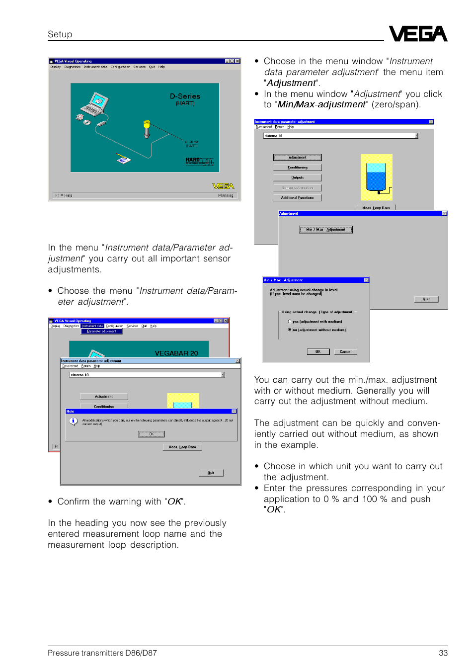 VEGA D86_D87 Hydrostatic pressure transmitters User Manual | Page 33 / 40
