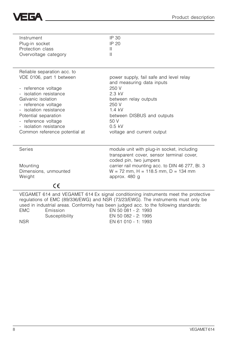 VEGA VEGAMET 614 User Manual | Page 8 / 56