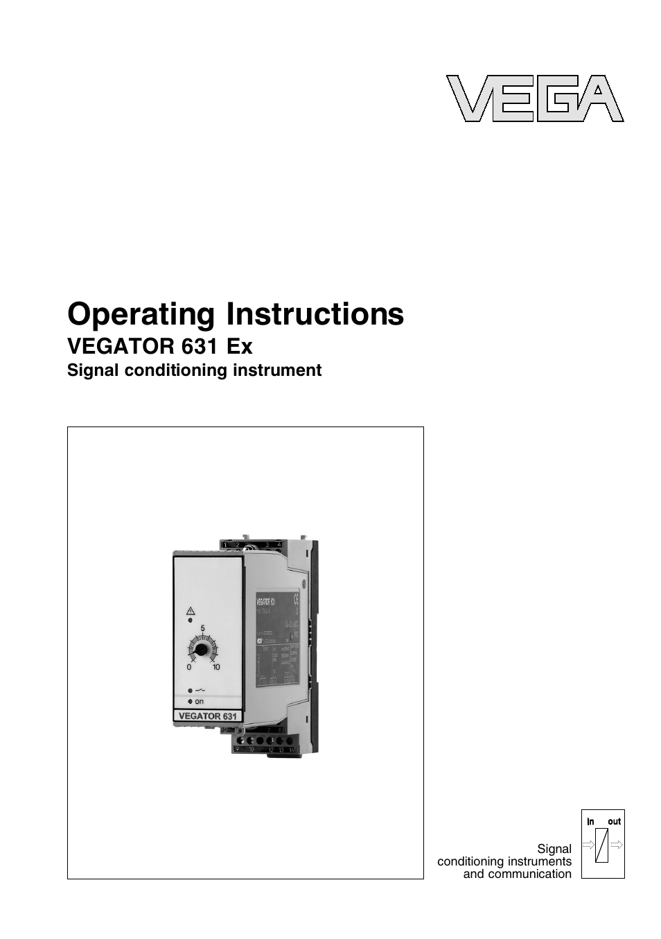 VEGA VEGATOR 631 Ex User Manual | 32 pages