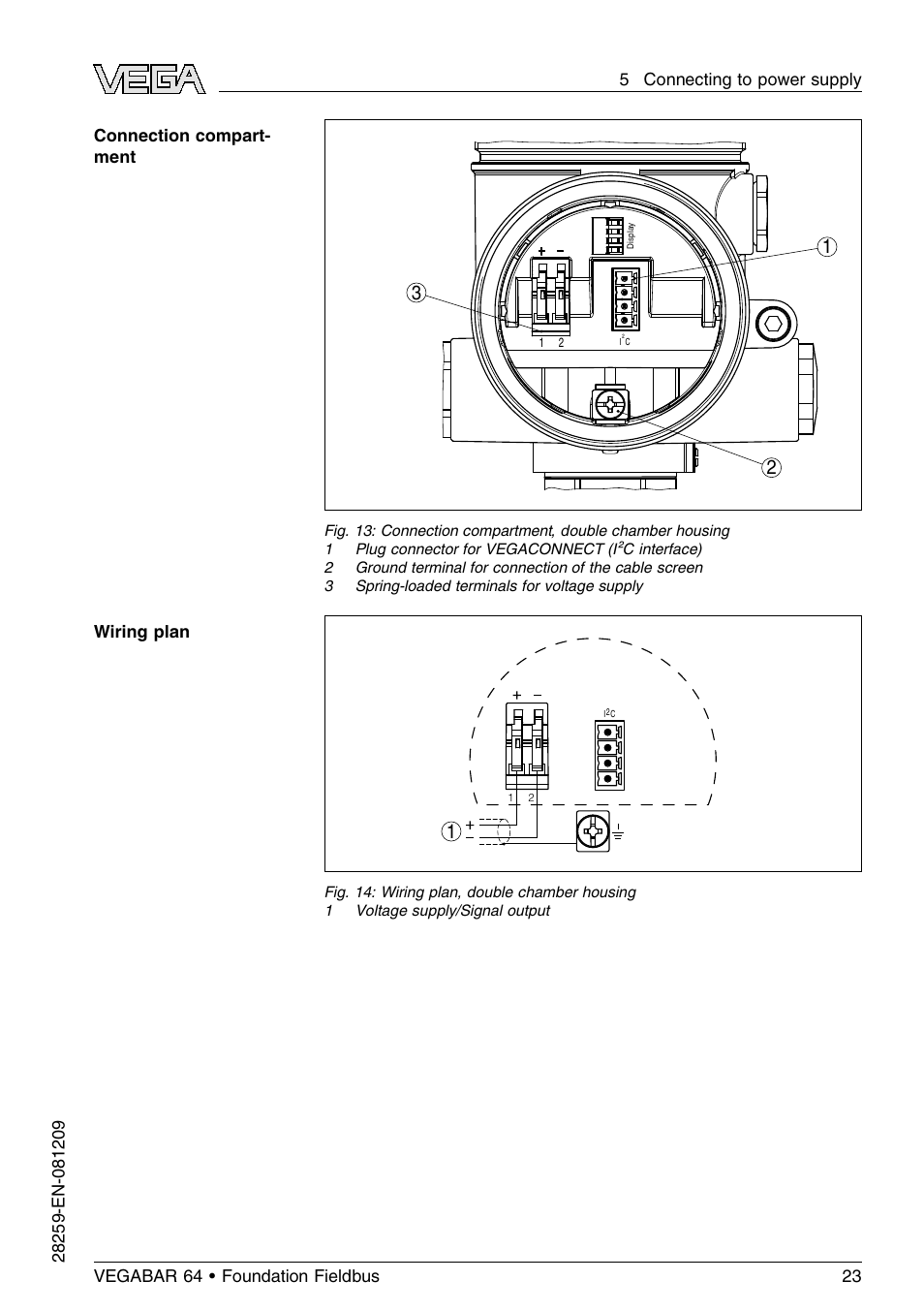 VEGA VEGABAR 64 Foundation Fieldbus User Manual | Page 23 / 80