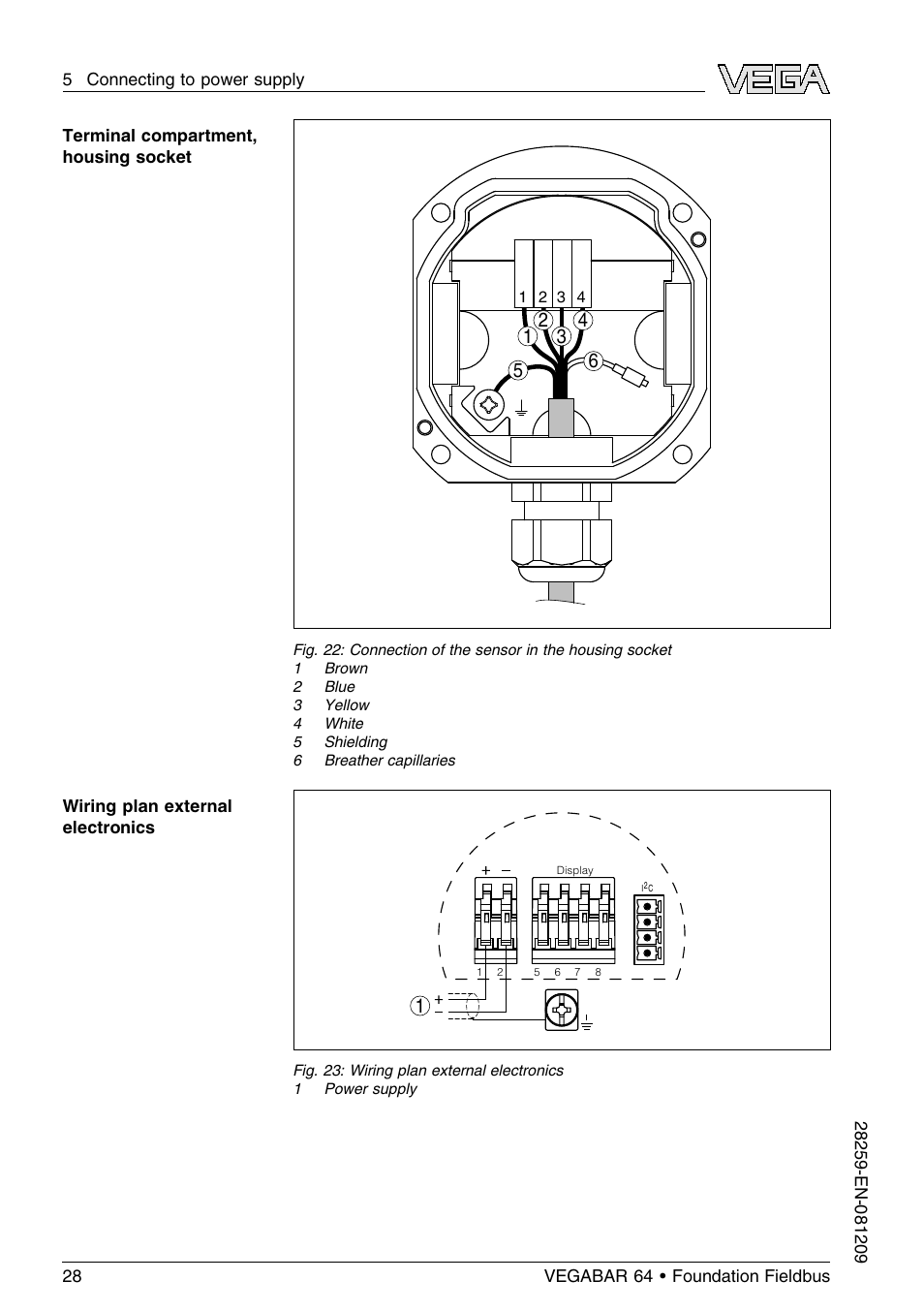 VEGA VEGABAR 64 Foundation Fieldbus User Manual | Page 28 / 80