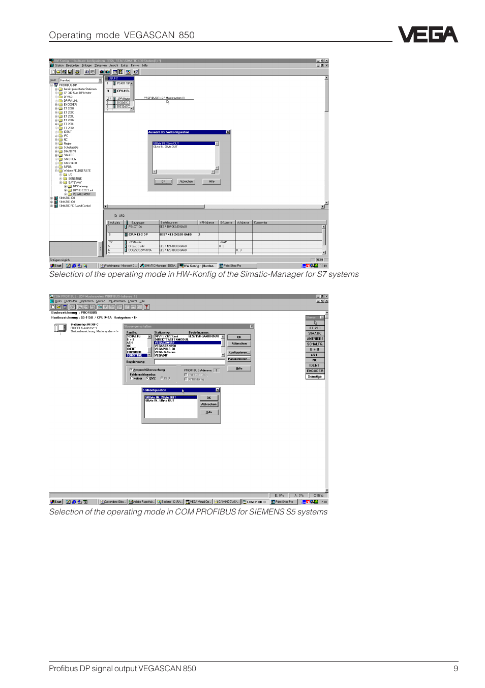 VEGA VEGASCAN 850 Profibus DP signal output User Manual | Page 9 / 28