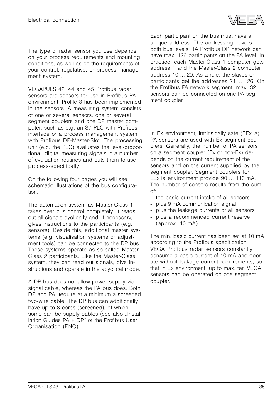 5 bus configuration | VEGA VEGAPULS 43 Profibus PA User Manual | Page 35 / 60