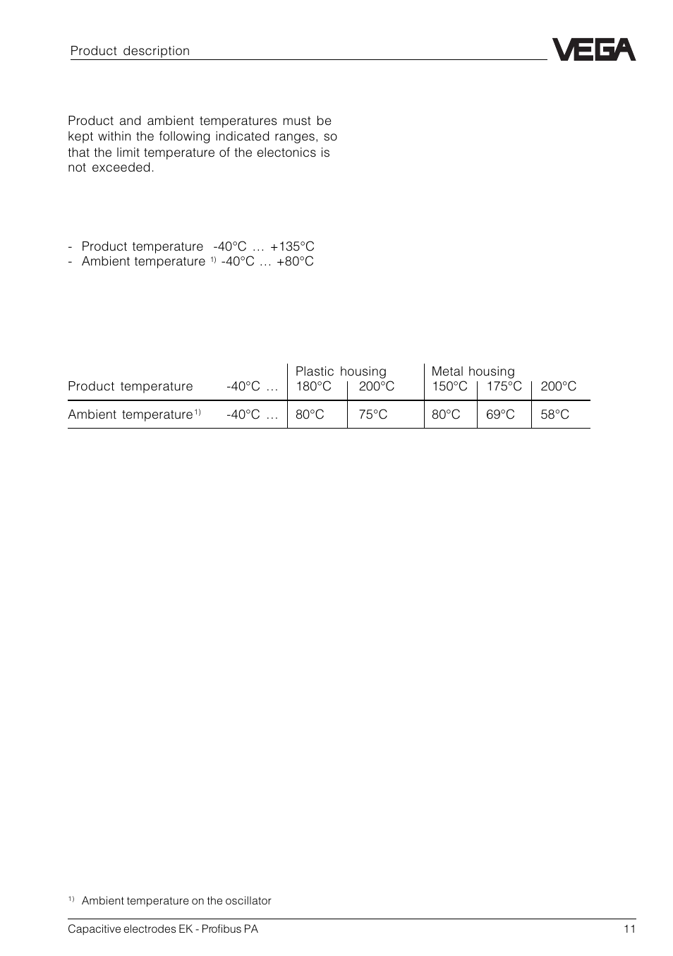 VEGA Capacitive electrodes EK Profibus PA User Manual | Page 11 / 56