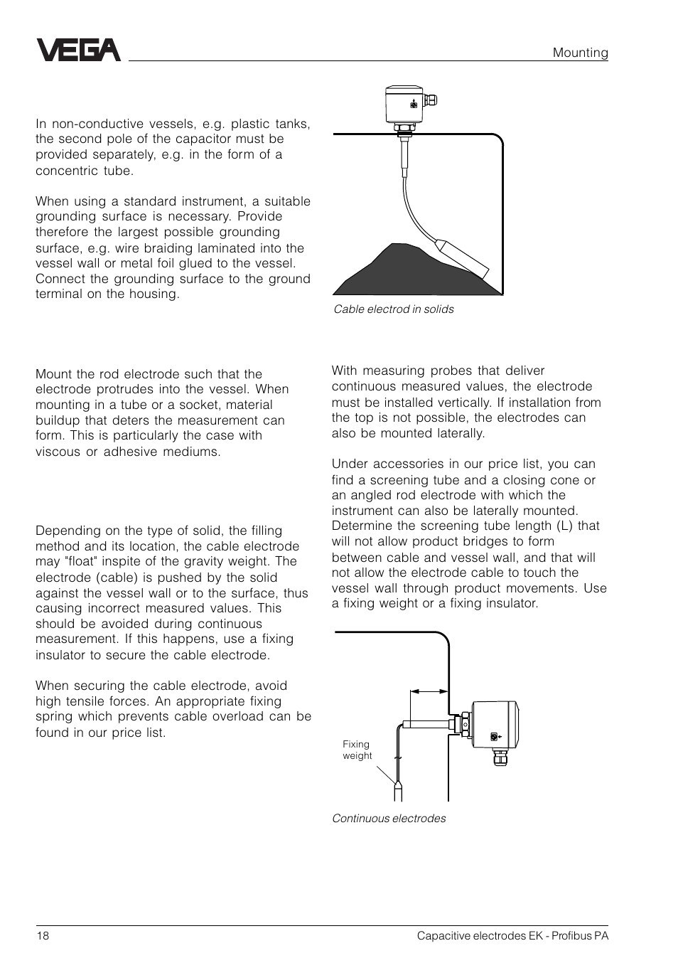 VEGA Capacitive electrodes EK Profibus PA User Manual | Page 18 / 56