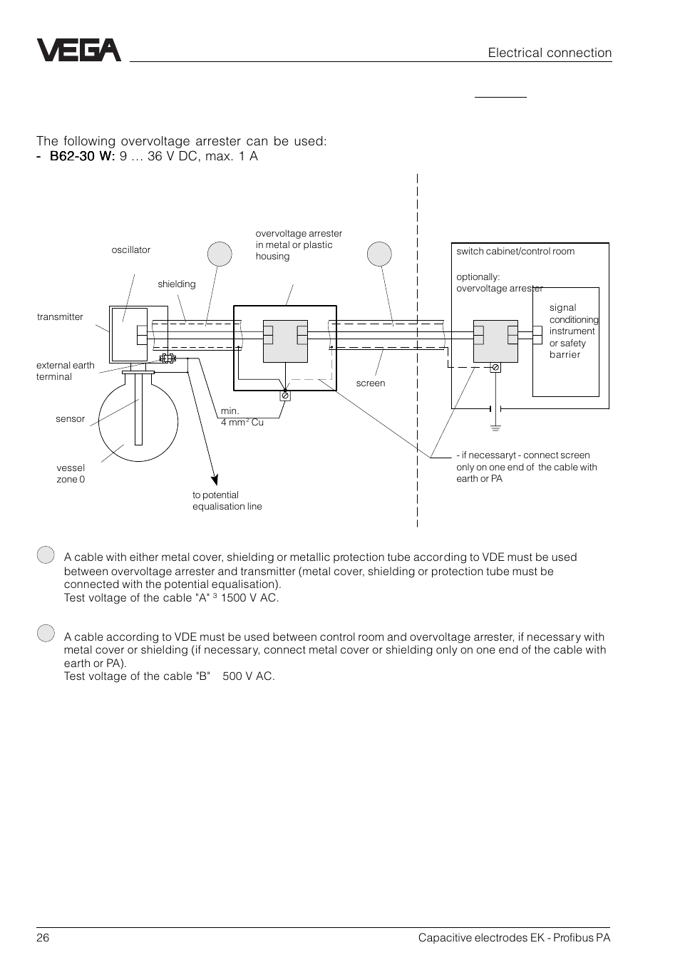 VEGA Capacitive electrodes EK Profibus PA User Manual | Page 26 / 56