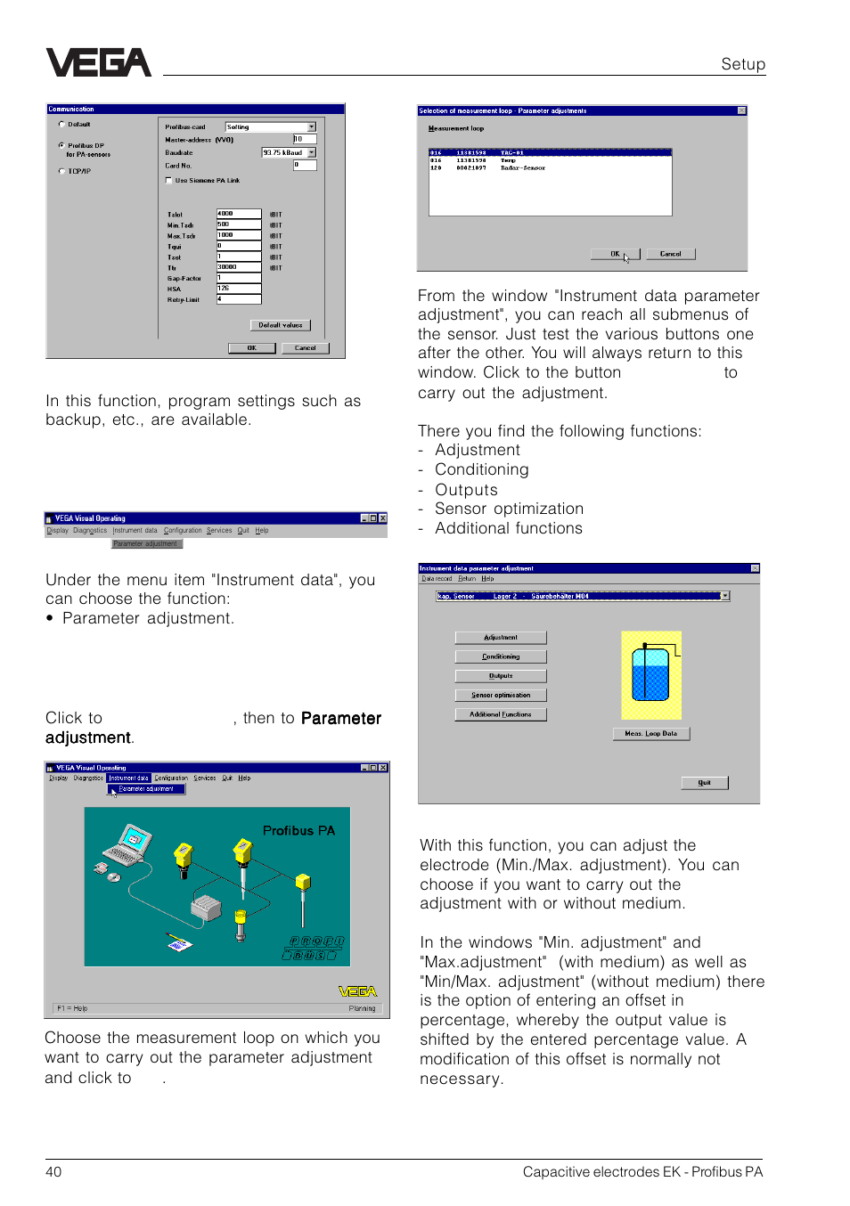 VEGA Capacitive electrodes EK Profibus PA User Manual | Page 40 / 56
