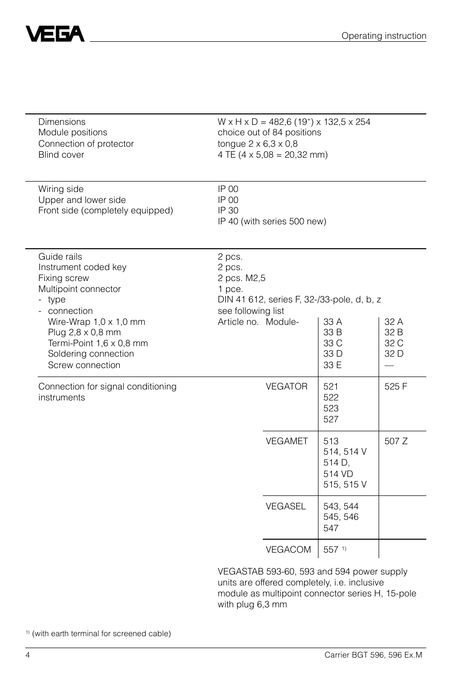 3 technical data | VEGA BGT 596-596 Ex.M User Manual | Page 4 / 8