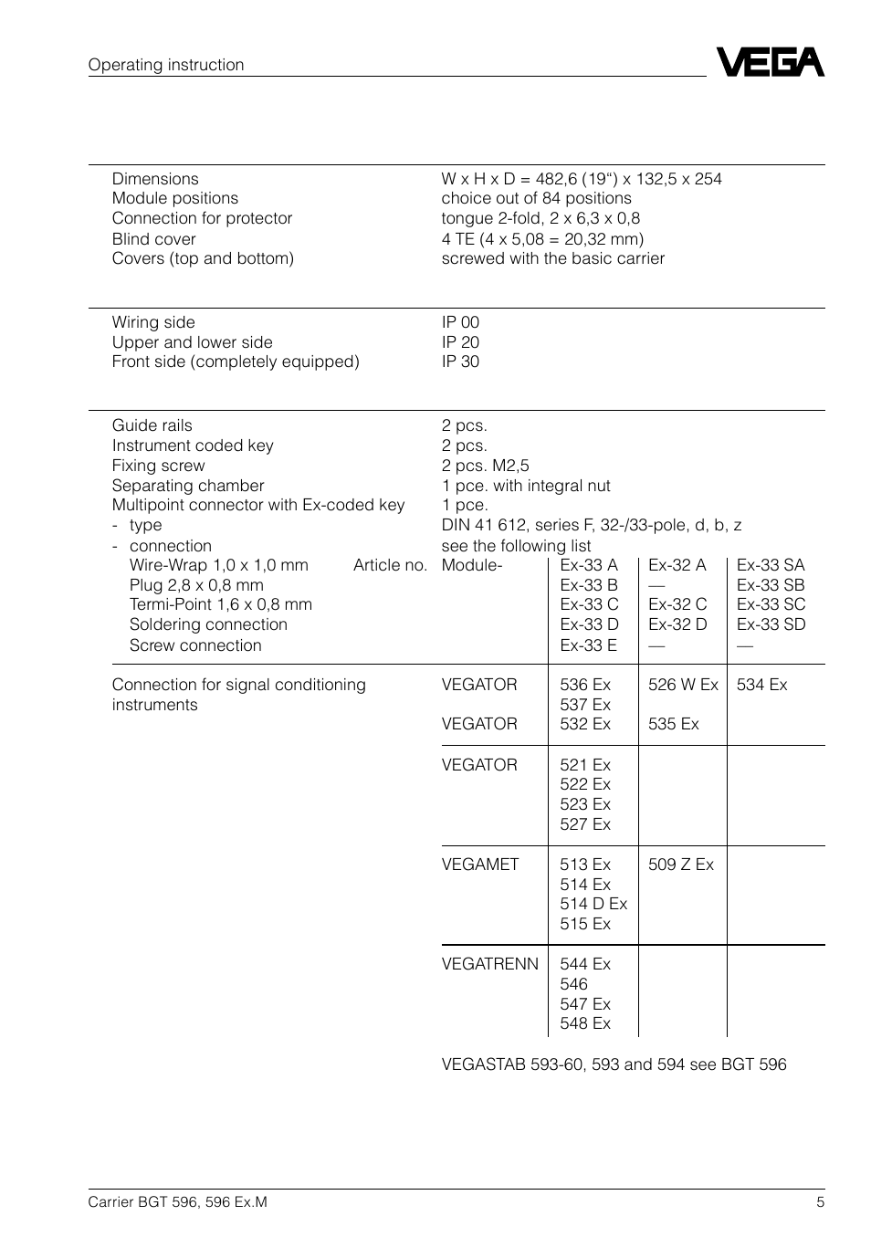 VEGA BGT 596-596 Ex.M User Manual | Page 5 / 8
