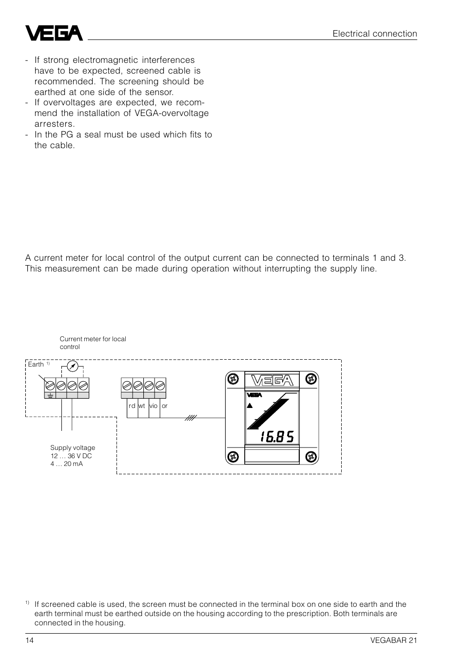 2 connection plan, Vegabar | VEGA VEGABAR 21 User Manual | Page 14 / 28