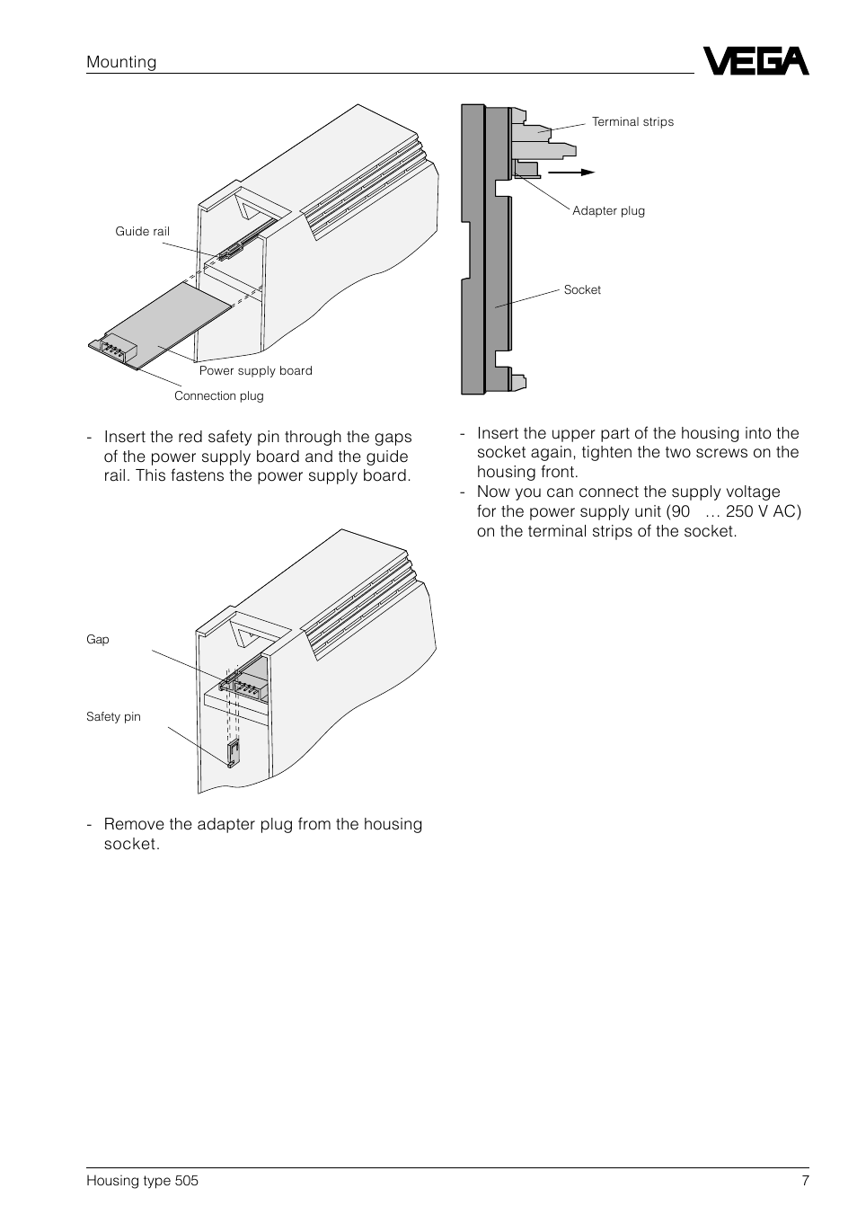 VEGA Housing type 505 User Manual | Page 7 / 13