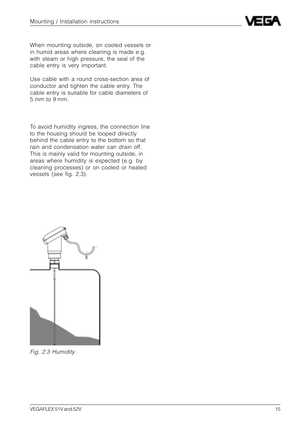 VEGA VEGAFLEX 52V User Manual | Page 15 / 36