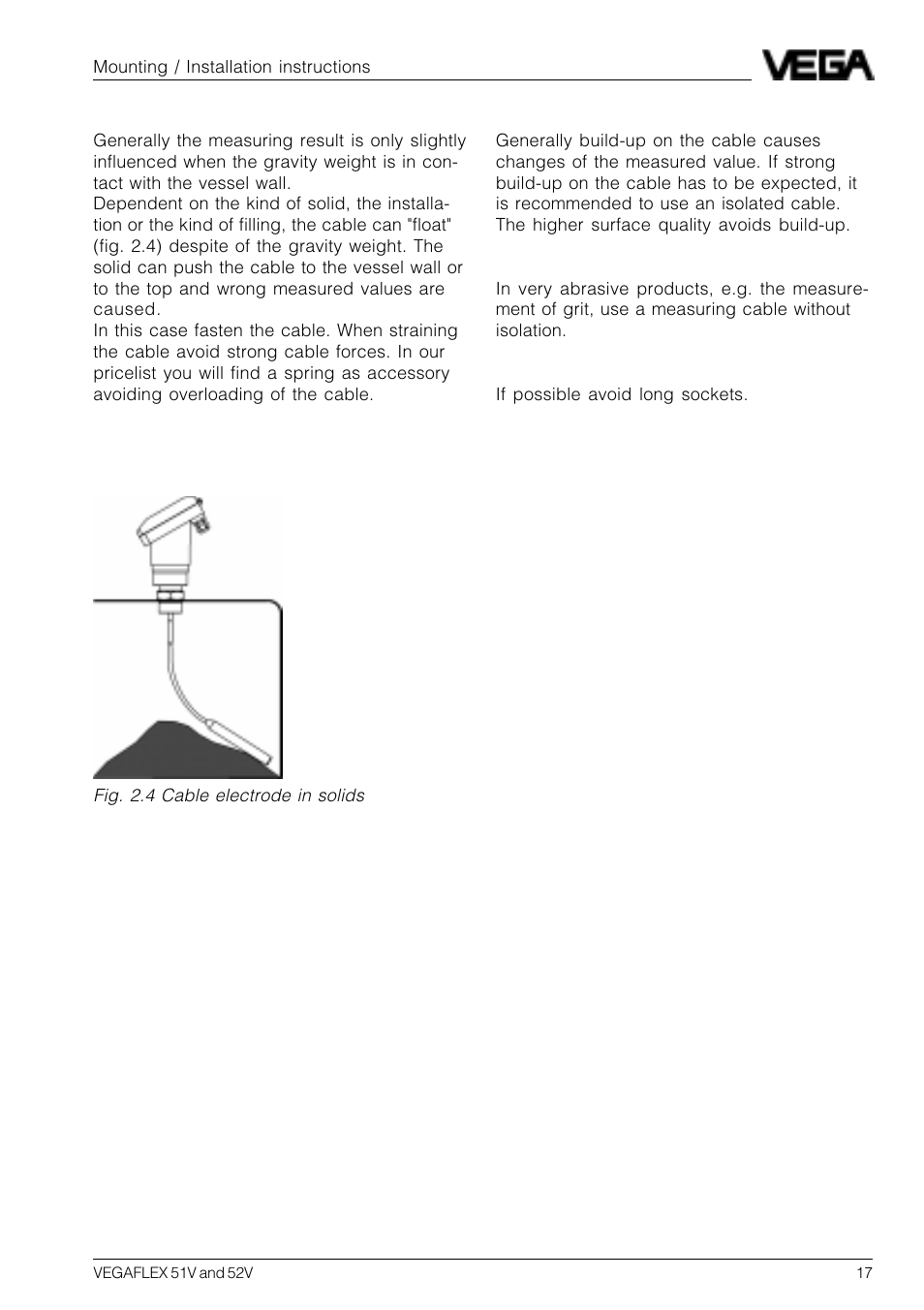 VEGA VEGAFLEX 52V User Manual | Page 17 / 36