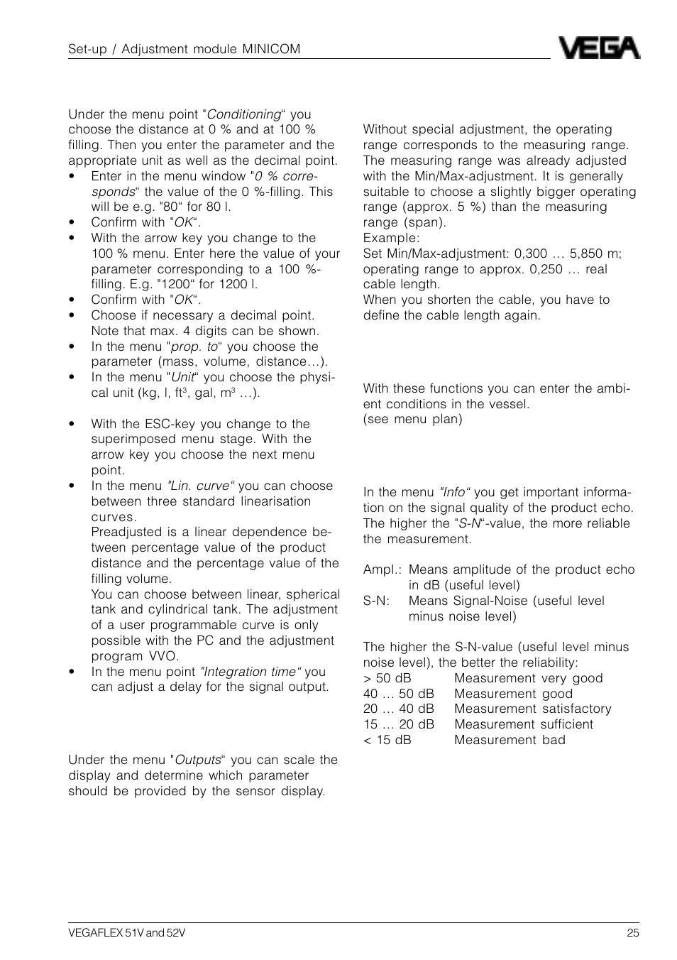 VEGA VEGAFLEX 52V User Manual | Page 25 / 36