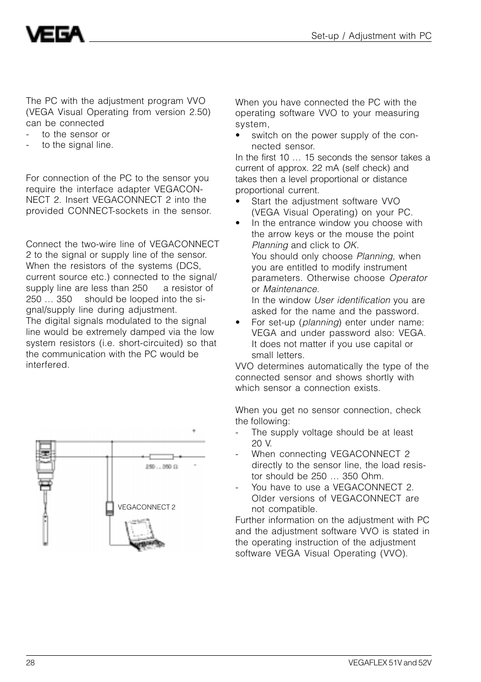 3 adjustment with pc | VEGA VEGAFLEX 52V User Manual | Page 28 / 36