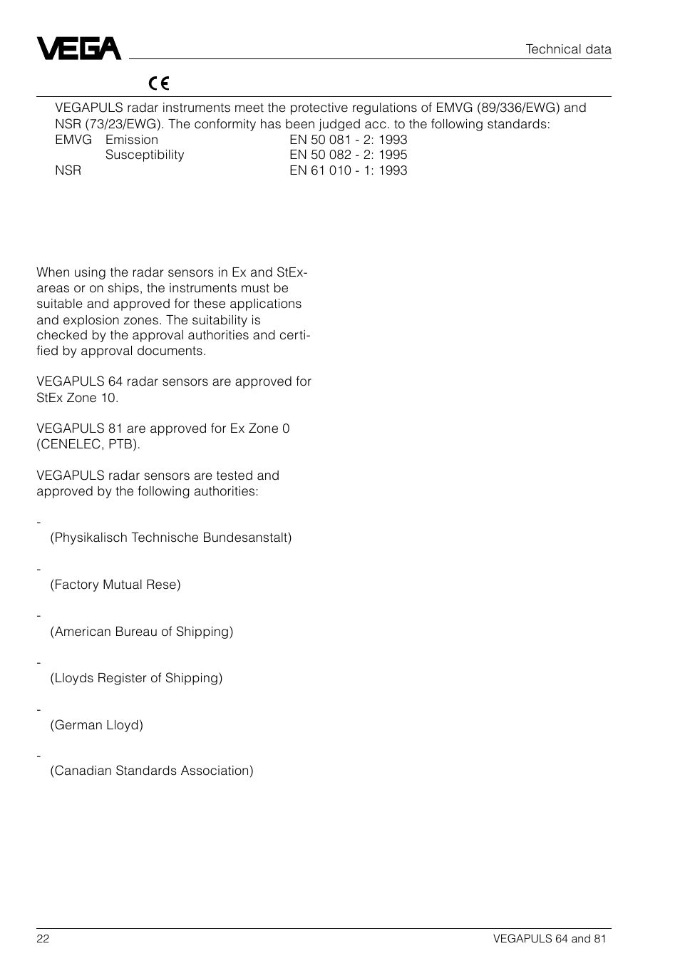 2 approvals | VEGA VEGAPULS 81 User Manual | Page 22 / 84