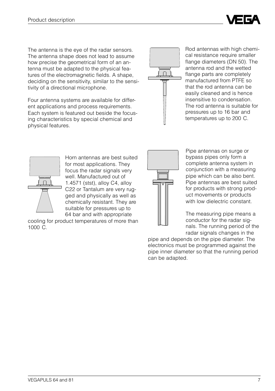 4 antennas | VEGA VEGAPULS 81 User Manual | Page 7 / 84