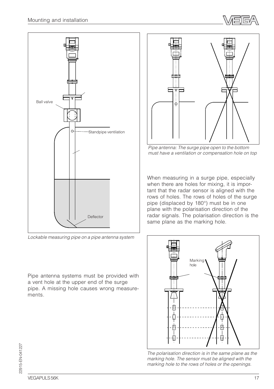 Installation errors in standpipe | VEGA VEGAPULS 56K User Manual | Page 17 / 68