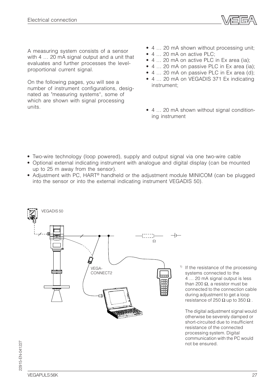 4 configuration of measuring systems, Measuring systems with vegapuls 56k | VEGA VEGAPULS 56K User Manual | Page 27 / 68