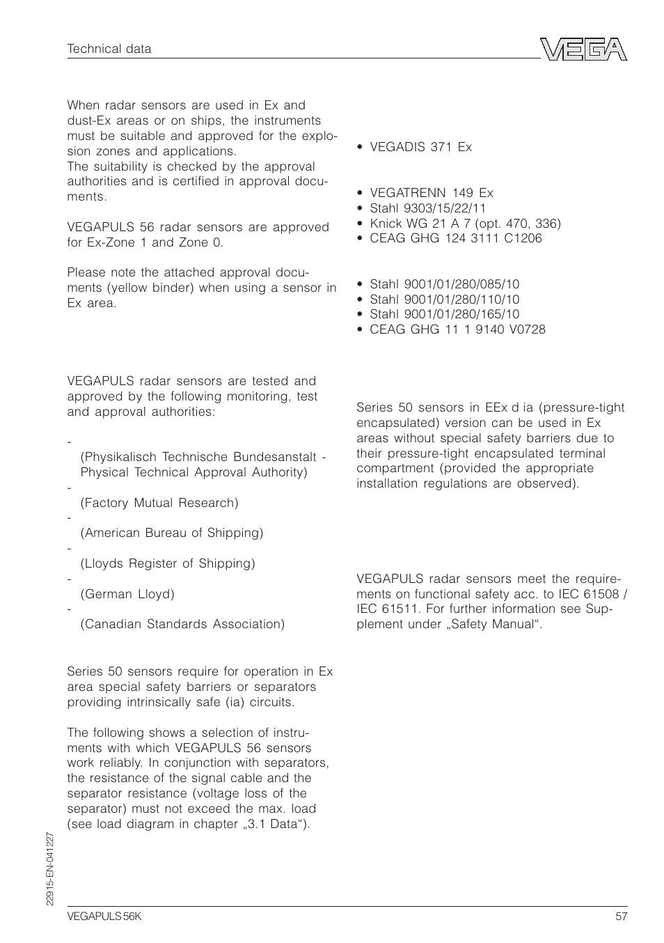 3 approvals | VEGA VEGAPULS 56K User Manual | Page 57 / 68