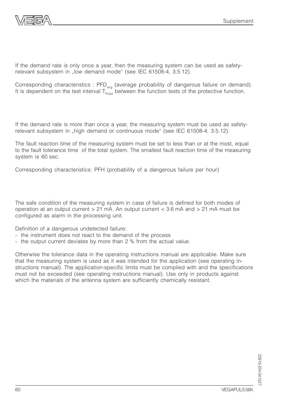 2planning | VEGA VEGAPULS 56K User Manual | Page 60 / 68