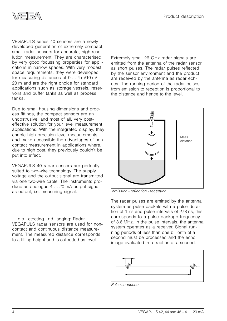 1 product description, 1 function | VEGA VEGAPULS 45 4 … 20 mA; HART compact sensor User Manual | Page 4 / 72