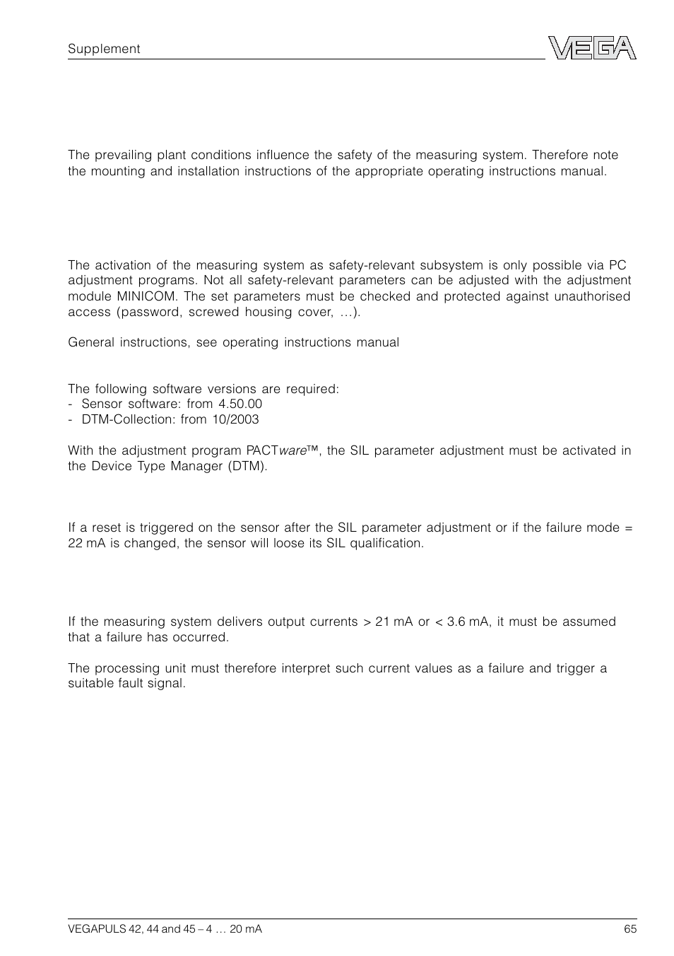 3 set-up, 1 mounting and installation, 2 adjustment instructions and parameter adjustment | 3 configuration of the processing unit | VEGA VEGAPULS 45 4 … 20 mA; HART compact sensor User Manual | Page 65 / 72