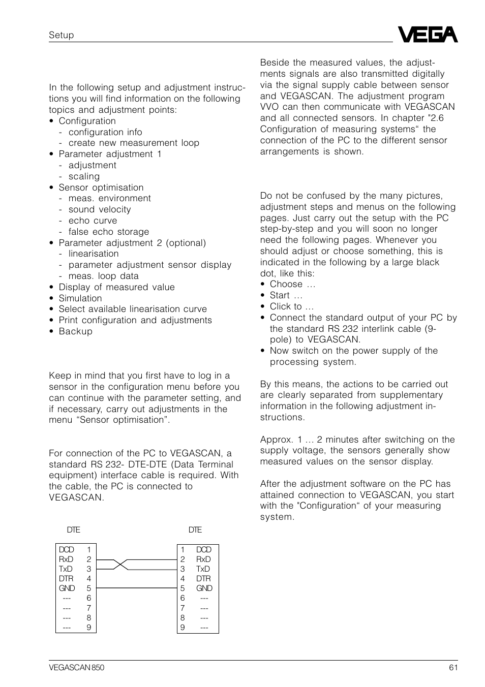 2 adjustment with the pc | VEGA VEGASCAN 850 User Manual | Page 61 / 92