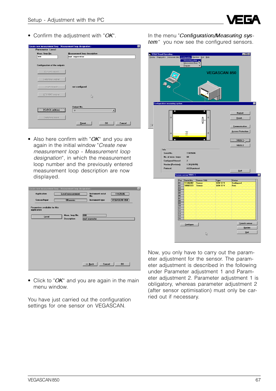 VEGA VEGASCAN 850 User Manual | Page 67 / 92