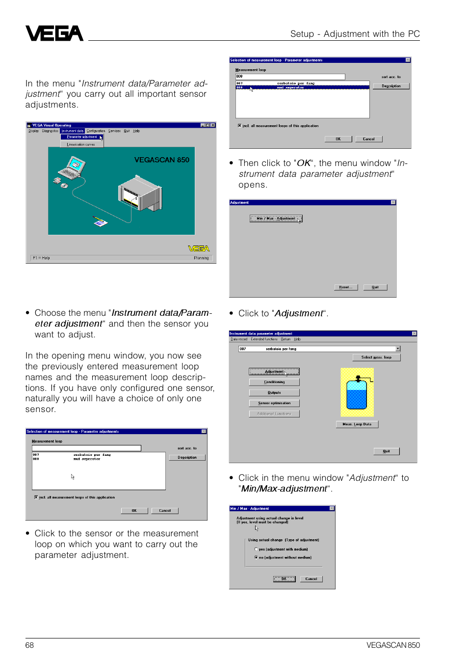 VEGA VEGASCAN 850 User Manual | Page 68 / 92