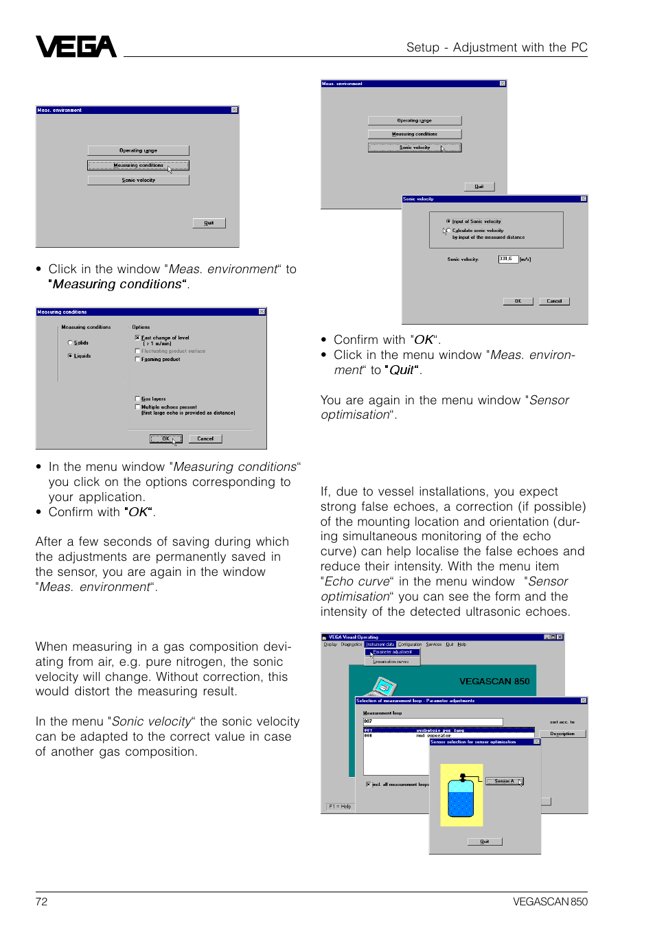 VEGA VEGASCAN 850 User Manual | Page 72 / 92