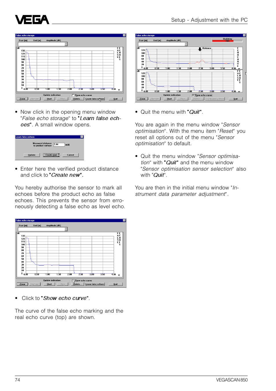 VEGA VEGASCAN 850 User Manual | Page 74 / 92