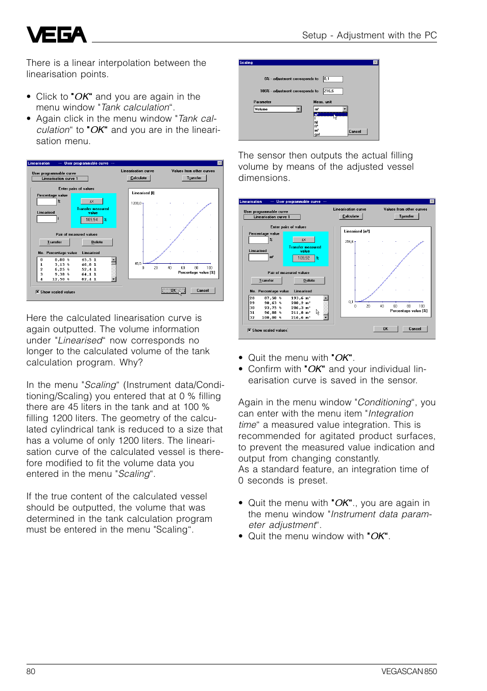 VEGA VEGASCAN 850 User Manual | Page 80 / 92