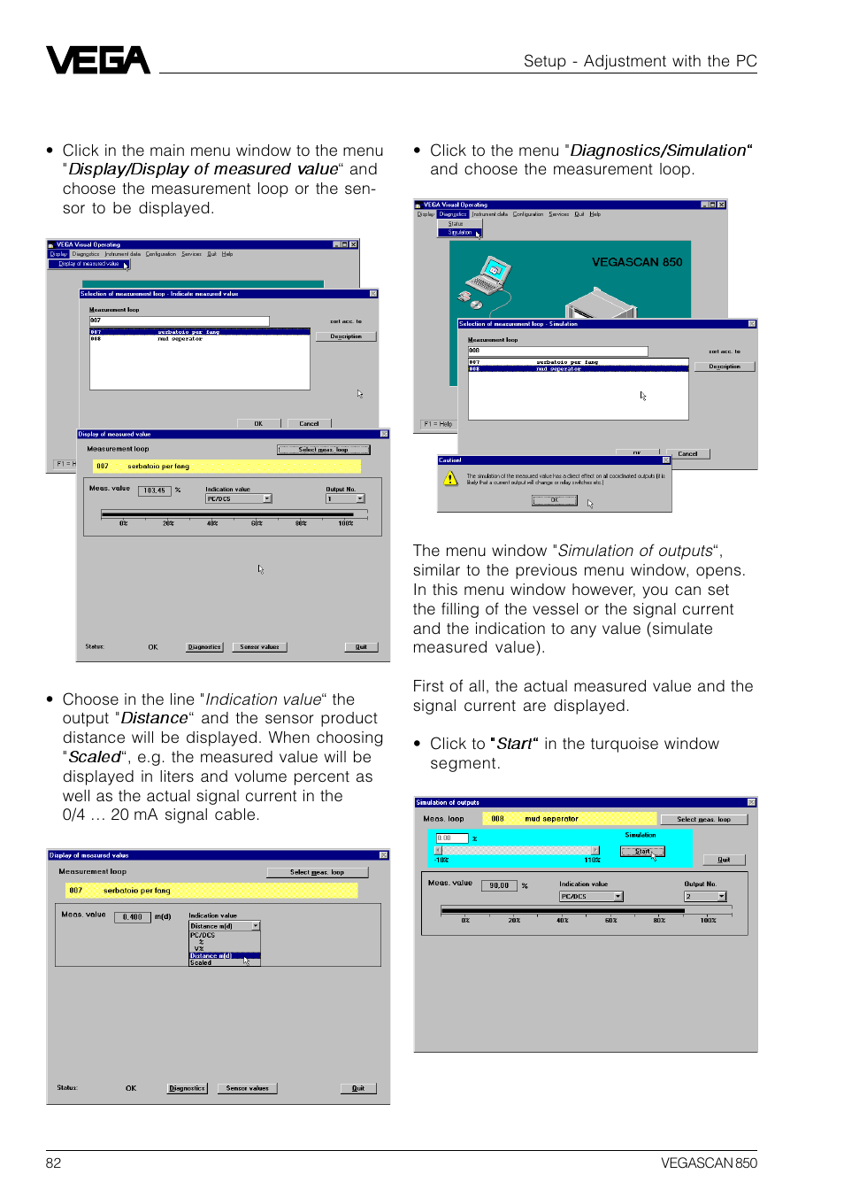 VEGA VEGASCAN 850 User Manual | Page 82 / 92