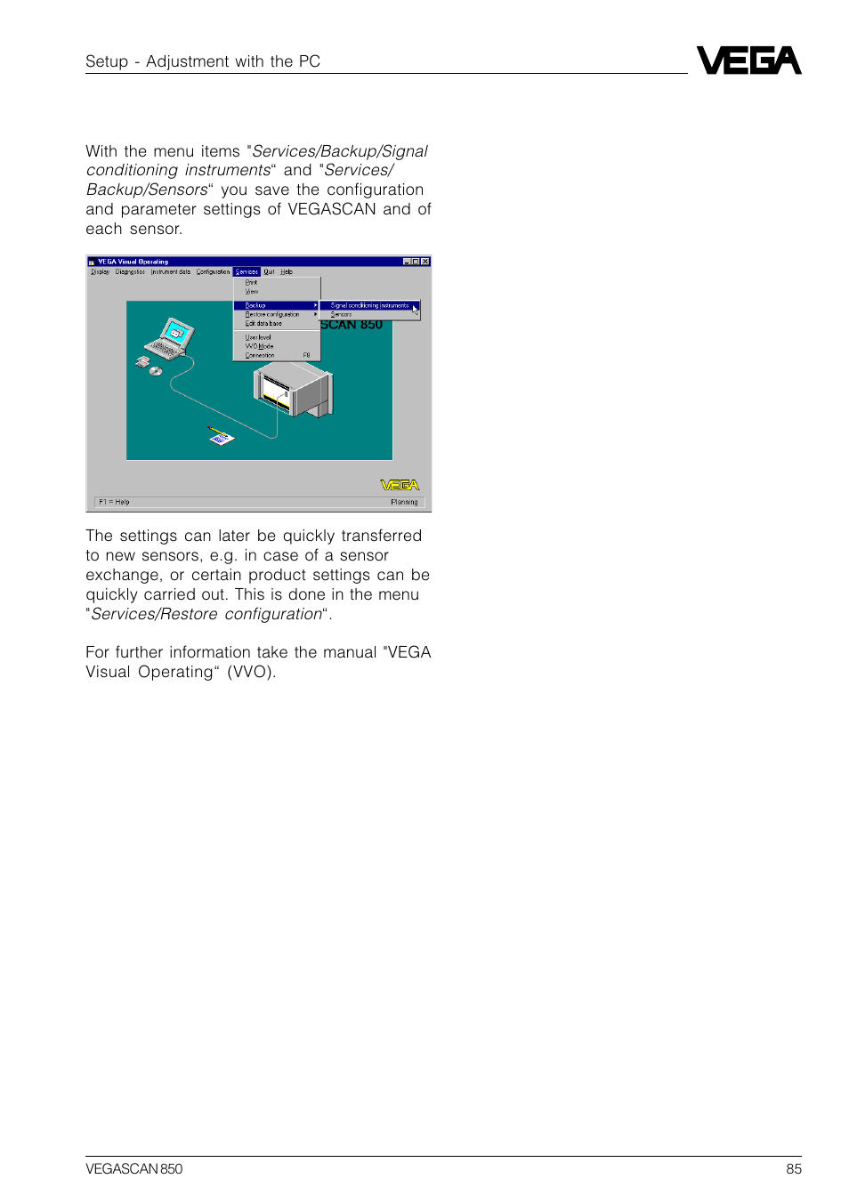 VEGA VEGASCAN 850 User Manual | Page 85 / 92