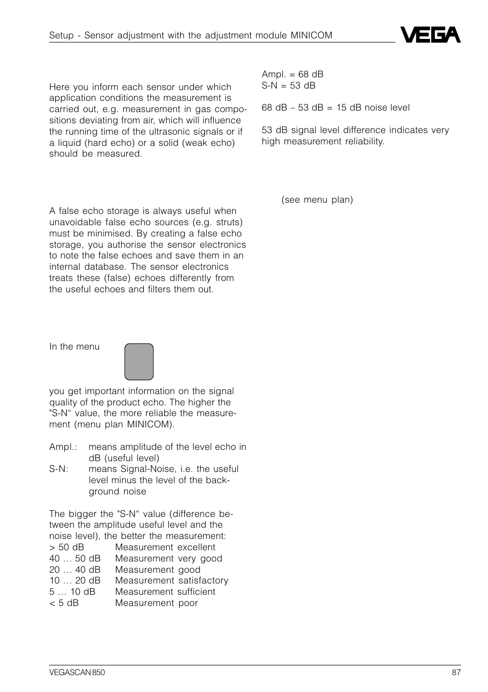 VEGA VEGASCAN 850 User Manual | Page 87 / 92