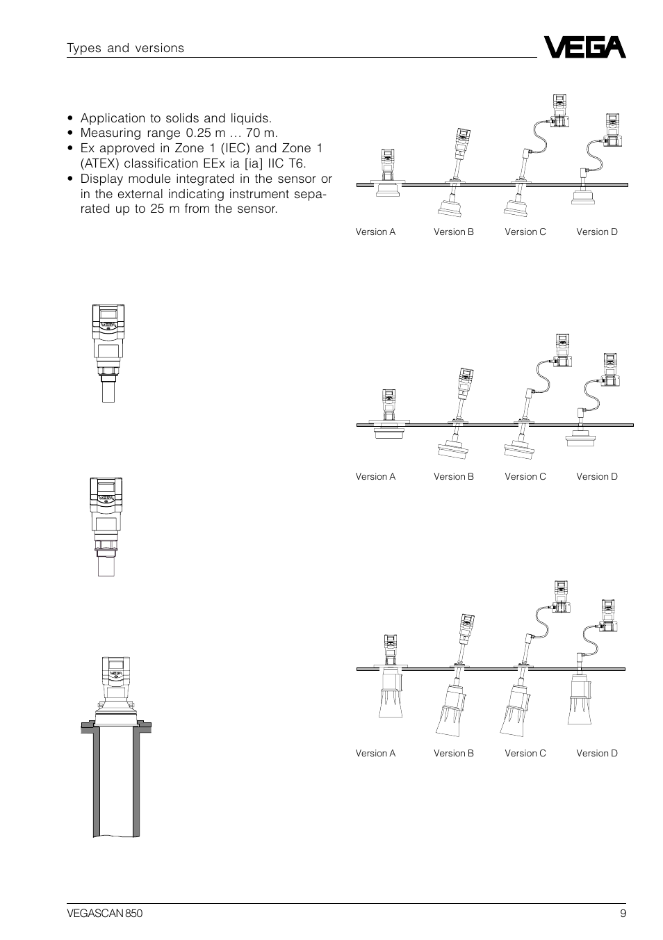 Common features | VEGA VEGASCAN 850 User Manual | Page 9 / 92