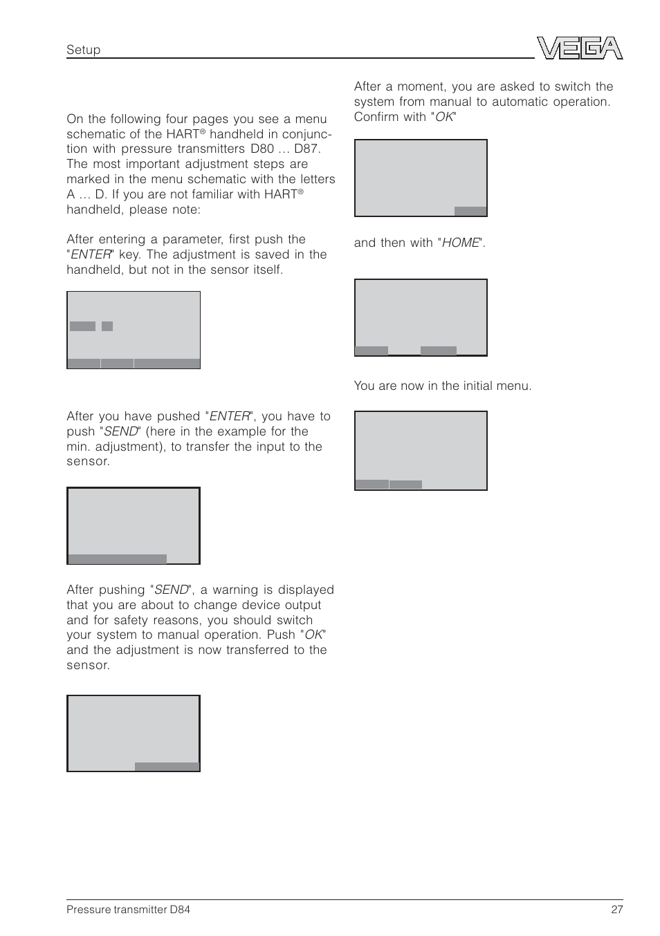 The most important adjustment steps | VEGA D84 Hydrostatic pressure transmitter User Manual | Page 27 / 44