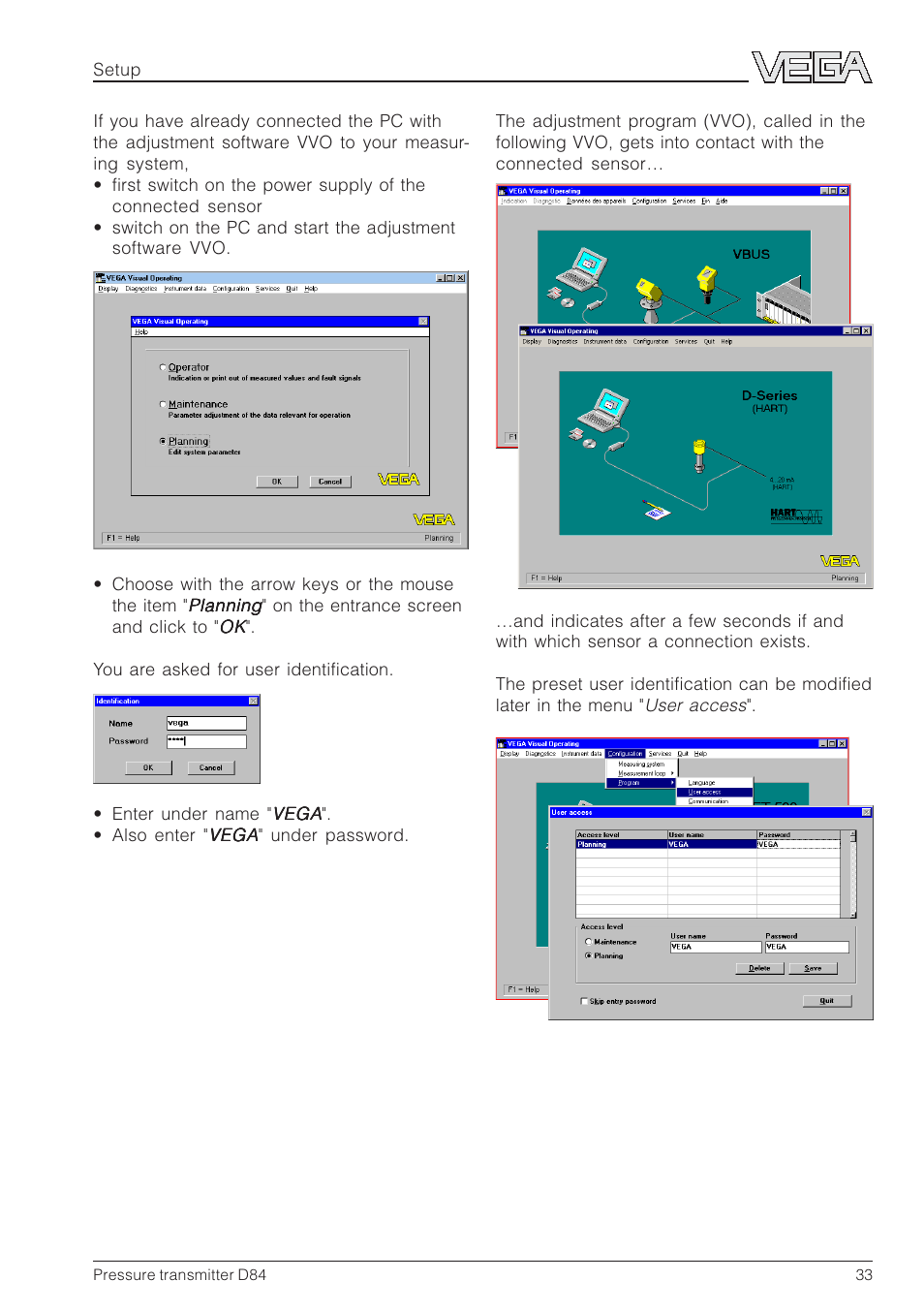 VEGA D84 Hydrostatic pressure transmitter User Manual | Page 33 / 44